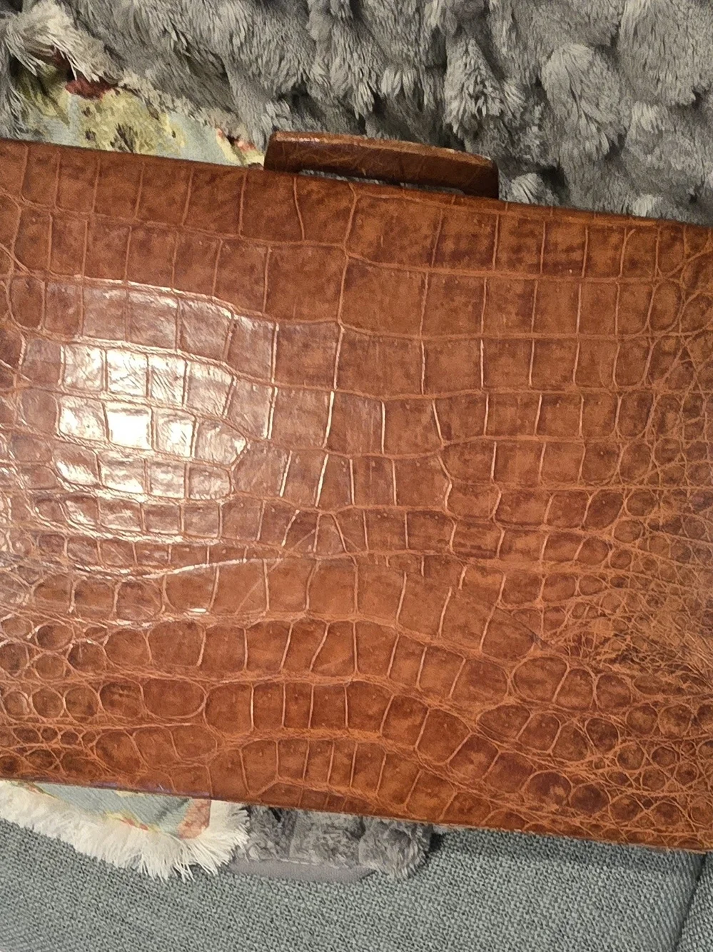 Vintage Custom-Made Genuine Crocodile Attache Case – Handmade Luxury Briefcase